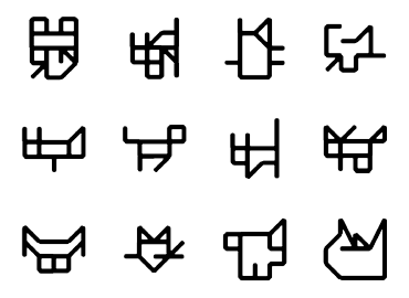 cat icons generated by a computer program